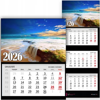 Kalendář Kalendář 2026 trojdílný – krajiny, výhledy, příroda a klid MIX VZORŮ