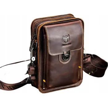 BULLCAPTAIN PÁNSKÁ KOŽENÁ TAŠTIČKA DO RUKY VINTAGE NA PÁSEK / LEDVINKA