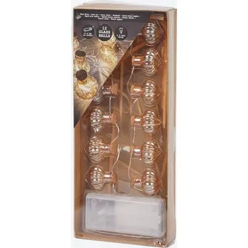 Vánoční dekorace Světelný řetěz girlanda skleněné koule 12 Ks na baterie dekorace