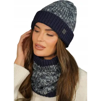 Podprsenka Tmavě modrá dámská souprava s lurexovou nití, zajímavý vzor, polský výrobek Kamea MERUŇKA