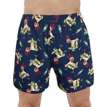 Boxerky Pánské boxerky Cornette Classic 001/186 vel. XXL (52) bavlněné kohouti vínová