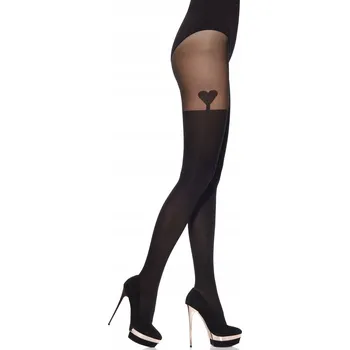 Dámské punčochy Punčocháče 60 DEN se vzorem imitujícím podkolenky MS-184 Černá Nero 2