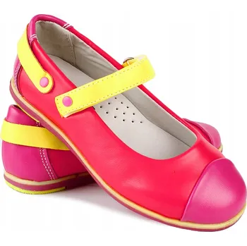 Dívčí obuv BALERÍNKY růžové APAWWA neonové, kožená stélka, velikost 28