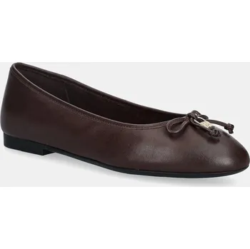 Dámské baleríny Kožené baleríny Tommy Hilfiger HILFIGER SMOOTH LTHR BALLET FW0FW09006 hnědá 89X, EUR 41