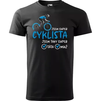 Sablio Tričko s potiskem Jsem super cyklista - černé S