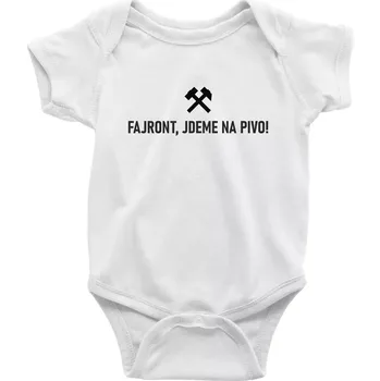 Kojenecký body FAJRONT, JDEME NA PIVO!﻿ - Body kojenecké s krátkým rukávem - Krátký r. 6-12 mes ( Bílá )