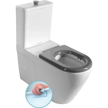 Klozet Sapho MEDIC WC kombi, zvýšený sedák, Rimless, spodní/zadní odpad, bílá - MC102