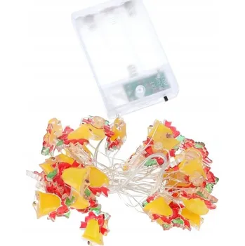 Vánoční dekorace LED dekorativní girlanda ACA Lightning - Zvonky žluté, teplá barva, 2xAA, 170 cm