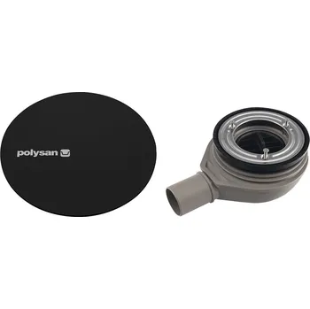 Sifon Polysan MIRAI vaničkový sifon, průměr 90mm, DN40, krytka černá mat - 72730B