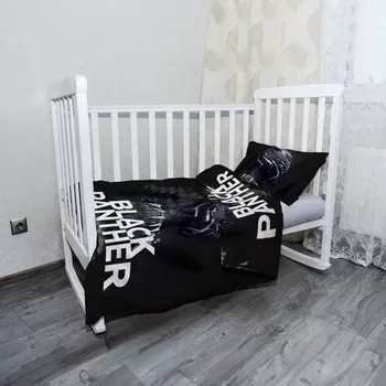 Povlečení Sablio Mikroplyšové dětské povlečení do postýlky BLACK PANTHER Scrape - 120x90 / 40x60