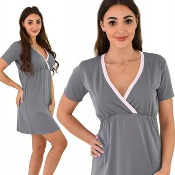 Dámská noční košile Těhotenská Noční košile na kojení, obálková, velikost XL