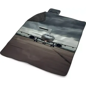 deka Sablio Plážová deka Letadlo na ranveji: 200x140 cm