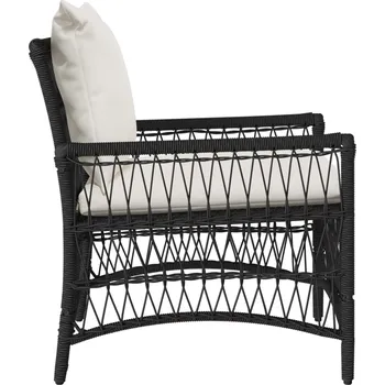 Zahradní křeslo s polštářem Černá 73 x 61 x 77 cm polyratan IM_42006217