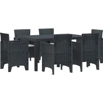Zahradní sestava Zahradní jídelní souprava 7 pcs Antracit Ratan Polt IM_3378554