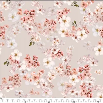 Šifonová látka jemná jako hedvábná mlha JABLOŇOVÝ KVĚT