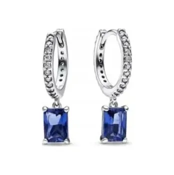 Náušnice Náušnice Pavé s lesklými safírovými krystaly ze stříbro 925