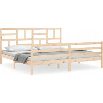 Postel Rám postele s čelem, 200x200 cm, masivní dřevo