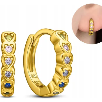 Náušnice ZLATÉ KRUHOVÉ NÁUŠNICE PRO DÍVKU STŘÍBRO POZLÁCENÉ