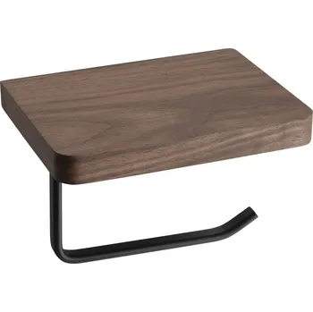 Sapho Držák toaletního papíru s poličkou, černá mat/ořech - SKA417