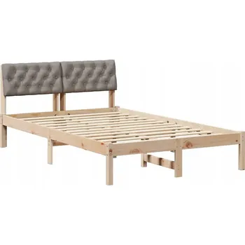 Postel Rám postele Hnědá a šedohnědá (taupe) 120 x 200 cm Masivní borovicové dřevo