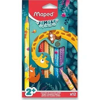 Pastelka Pastelky MAPED Jungle Fever Jumbo 12 ks AKCE