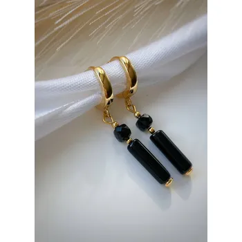 Náušnice Náušnice pozlacené s turmalínem a spinelem