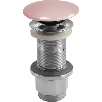 Sapho Umyvadlová výpust 5/4“, click-clack, betonová zátka, 10-80mm, růžová pololesk - AS921