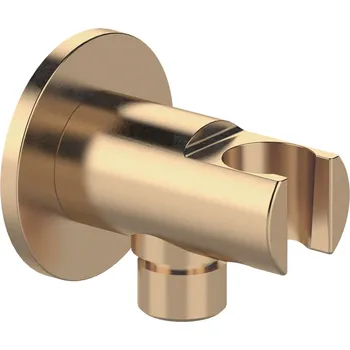 Sprchový držák Sapho Držák sprchy kulatý, pevný, s vyústěním, zlato mat - 1205-0919