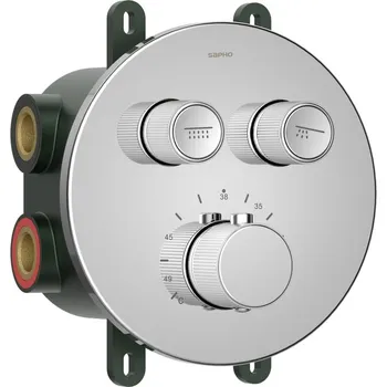 Vodovodní baterie Sapho SMART SELECT podomítková sprchová termostatická baterie, box, 2 výstupy, chrom - RP032