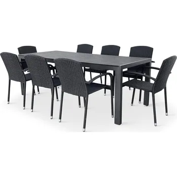 Zahradní sestava Nábytek Texim Nábytek na zahradu ratan - stůl VIKING XL 190cm + 8x židle ROMA