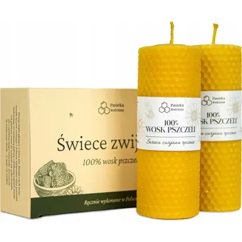 Svíčka Tradiční svíčka z včelího vosku, medová Pasieka Rodzinna 1 ks