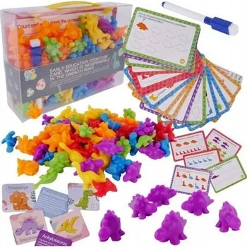 Dřevěná hračka VELKÁ EDUKAČNÍ SADA VÝUKA POČÍTÁNÍ BAREV MONTESSORI HRA TŘÍDIČ KARTY