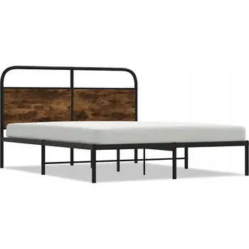 Ložnice VidaXL Postel bez matrace, 135x190 cm, kouřový dub
