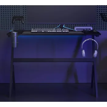 Psací stůl vidaXL Herní stůl s LED a nohami ve tvaru Y 110 x 60 x 75 cm [325425] Barva: Černá