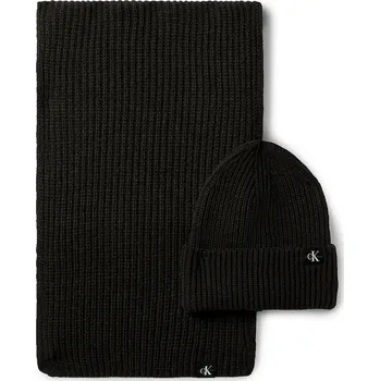 Čepice Dětská čepice a šátek Calvin Klein Jeans IU0IU00638.9BYA černá 99X, vel. 54/56