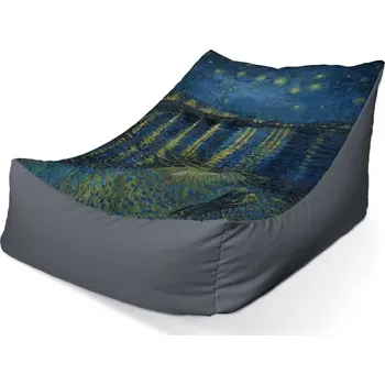 Sedací pytel Sablio Sedací vak Lounge Hviezdna noc nad Rhônou - Vincent van Gogh - 120 x 100 x 80 cm
