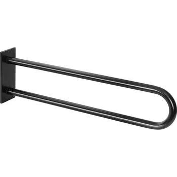 Madlo do koupelny Sapho HANDICAP opěrné pevné madlo tvar U 813mm, černá mat - XH540B