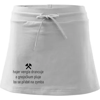Dámská sukně Hajer vengle drancuje a gnojočkum pluje bo se přidoł na zymba - Sportovní sukně - two in one - M ( Bílá )