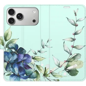 Pouzdro na mobilní telefon Flipové pouzdro iSaprio - Blue Flowers - iPhone 17 Pro Max