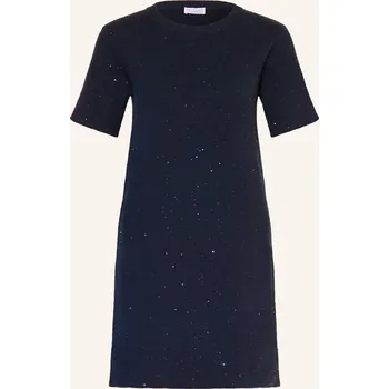 Dámské šaty Brunello Cucinelli Dámské Pletené Šaty S Flitry, tmavě modrá, 40