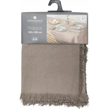 ubrus BAVLNĚNÝ UBRUS S TŘÁSNĚMI SVĚTLE ŠEDÝ VELKÝ 150 X 250 CM DO INTERIÉRU