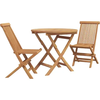 Zahradní jídelní souprava 3 pcs Hnědá Masivní akátové dřevo IM_3385961