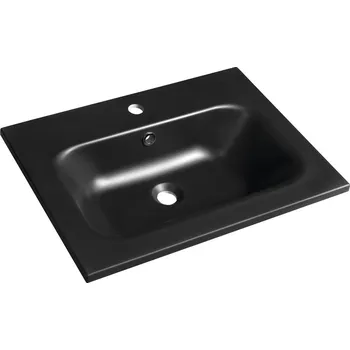 Sapho SIDRA umyvadlo, litý mramor, 61x46cm, černá mat - SD061B