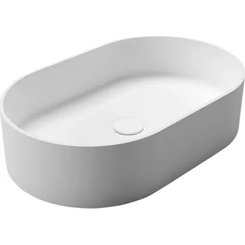 Umyvadlo Sapho THIN umyvadlo na desku, Rockstone, 55x35cm, bílá mat - WN205