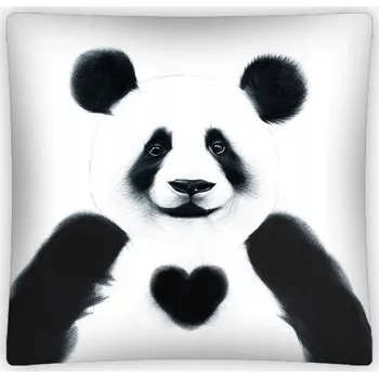 Povlečení POVLEČENÍ NA POLŠTÁŘ 40x40 PANDA ČERNOBÍLÉ dětské DEKORAČNÍ MEDVÍDEK