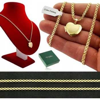 Náhrdelník ZLATÝ ŘETÍZEK S OTEVÍRACÍM SRDÍČKEM 925/585 DÁREK PRO ŽENU + GRAVÍROVÁNÍ