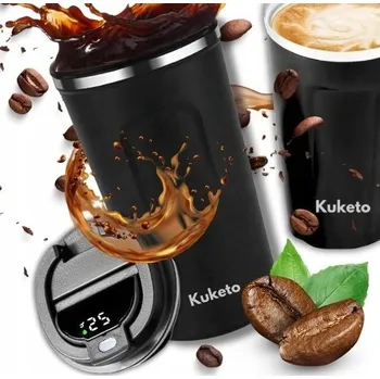 Termoska Kubek termiczny termos 500 ml s držákem do auta na kávu, čaj a chytrým LED displejem