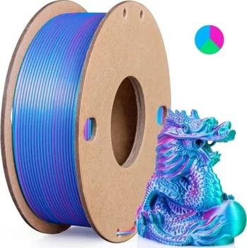 Filament na 3D tisk 1,75 mm Tříbarevný hedvábný PLA Světle modrá růžová zelená Lesklý povrch Hladký tisk 250 g
