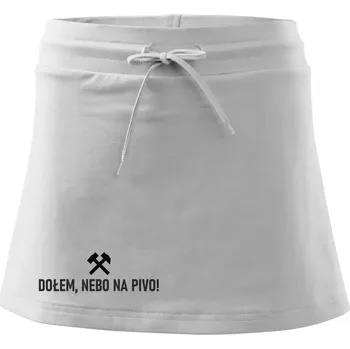 Dámská sukně DOŁEM, NEBO NA PIVO!﻿ - Sportovní sukně - two in one - XS ( Bílá )