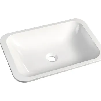 Umyvadlo Sapho KAMA umyvadlo zápustné, litý mramor, 50x26cm, bílá - 50134